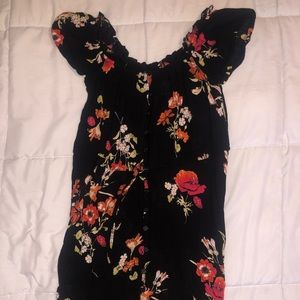Floral Off The Shoulder High-Low Dress